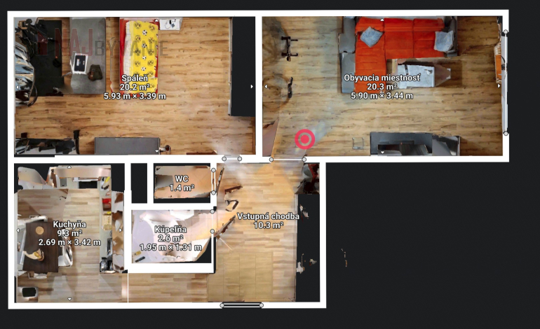 PRIESTRANNÝ 2i 68m2 + LOGGIA na sídlisku ROVEŇ